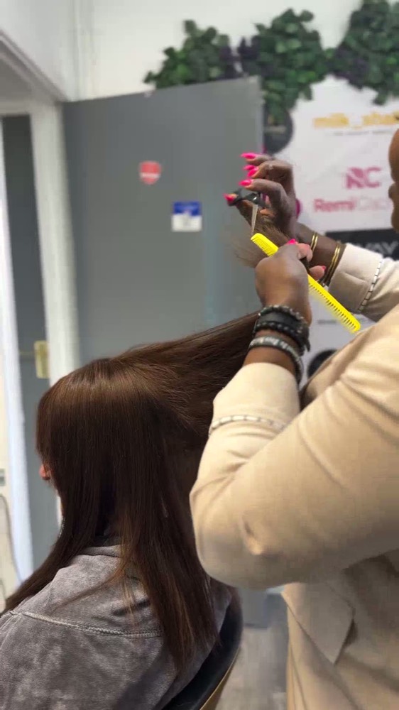 A styled finish photographed in the salon